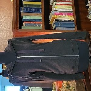 VICTORIA SPORT Full Zip grey hoodie. Pockets, thumbholes & Logo on back. XS